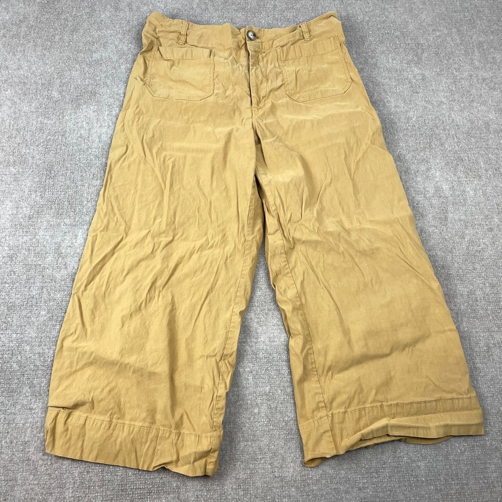 Maeve By Anthropologie The Colette Pants Women 16W Khaki Cotton Wide Leg Stretch